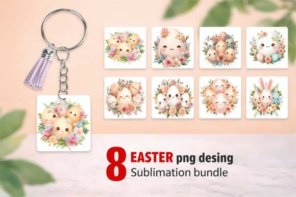8 Easter Lamb and Chick PNG Sublimation Designs
