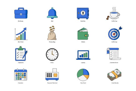 Elevate Your Brand with Professional Business Icons, Finance Symbols, and Office Illustrations