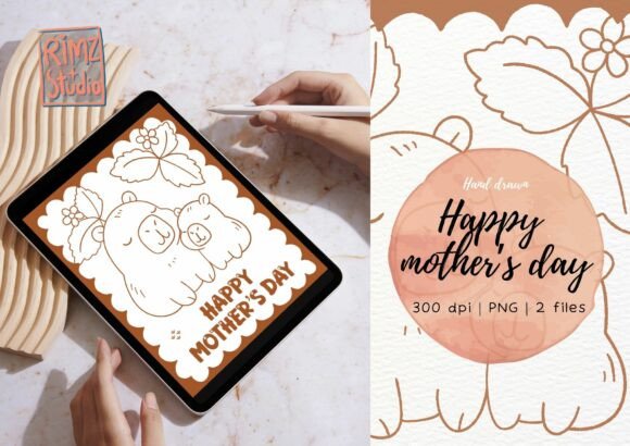 Elevate Your Projects with Premium Happy Mother's Day Hand Drawn PNG Assets