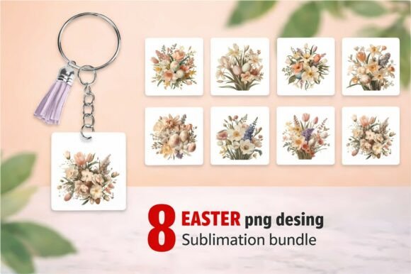 Elevating Spring Designs with the 8 Easter Floral Bouquet with Eggs PNG Collection