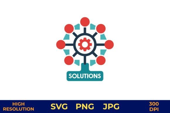 Strategic Visuals: Evaluating the Business Solutions Icon with Target for Professional Branding