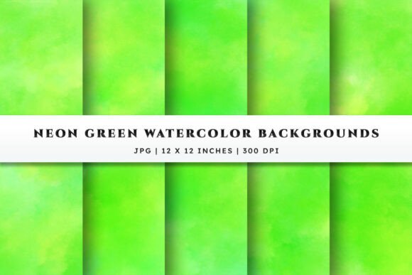 Unlocking Creative Potential with the Watercolor Backgrounds Set - Neon Green