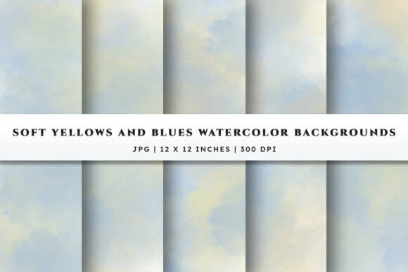 Yellow Blue Watercolor Backgrounds for Fresh Designs